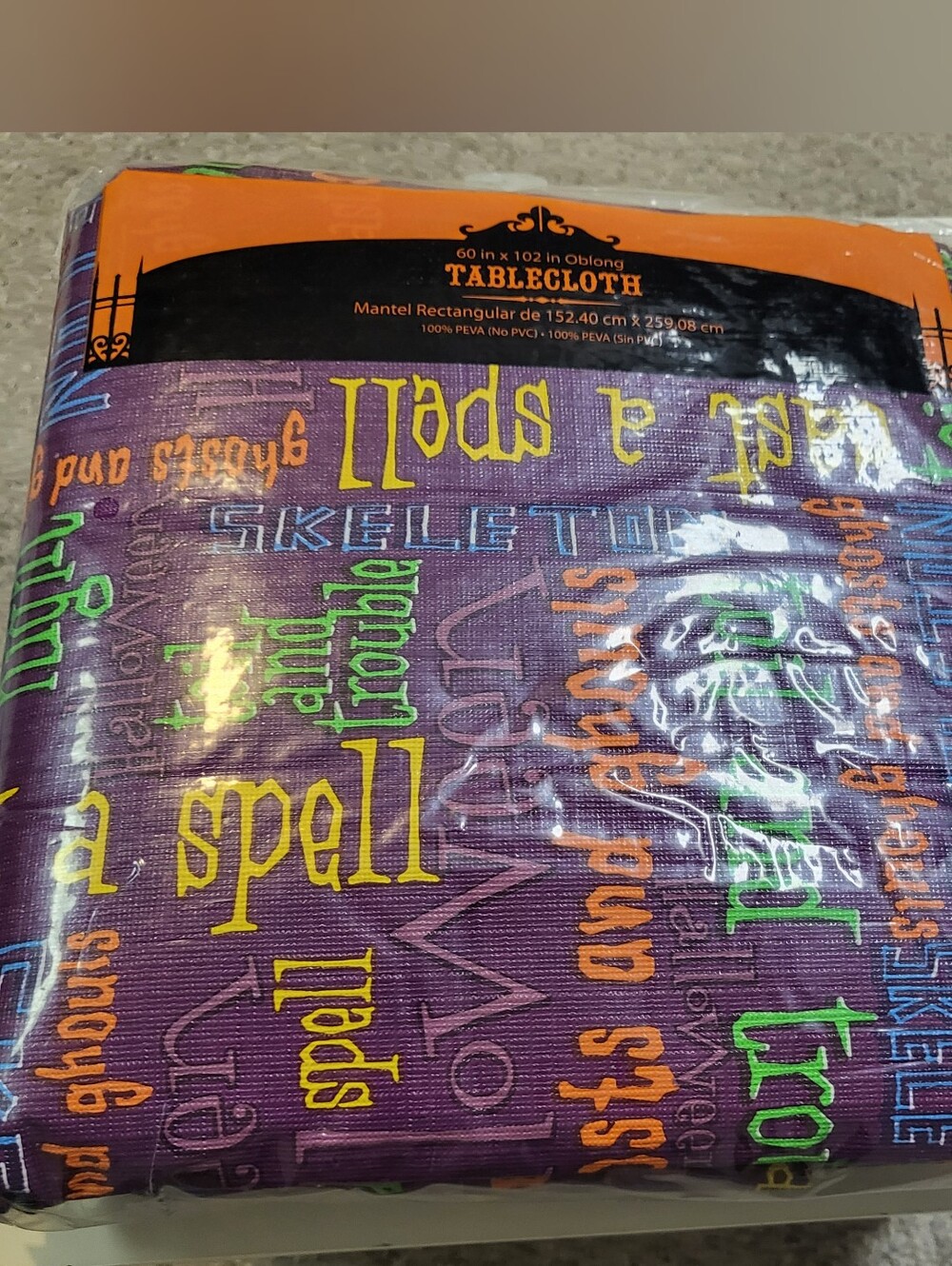 Halloween Purple Spell Tablecloth NEW
